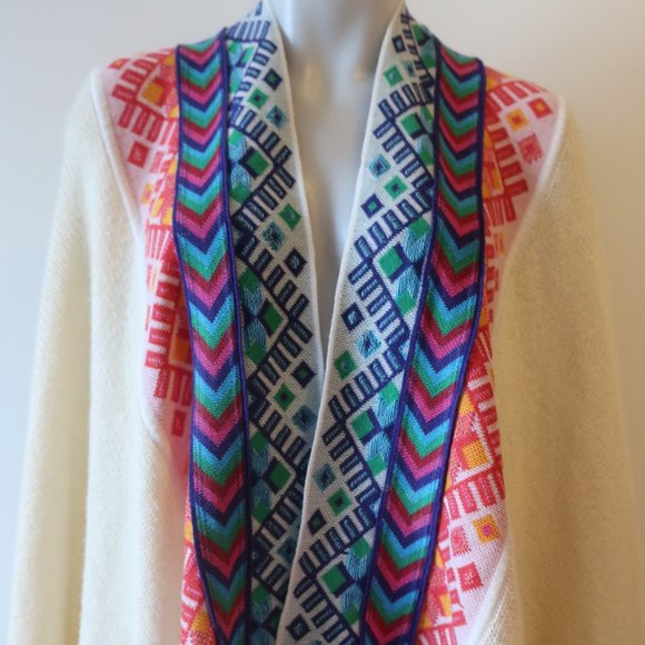 WOMENS JEN'S PIRATE BOOTY CRAM MULTICOLOR FRINGED WRAP PONCHO SHAWL OS * - Picture 3 of 13